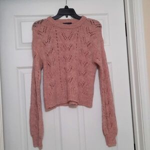 American Eagle Crop Fit XS Chunky Crewneck Longsleeve Sweater
